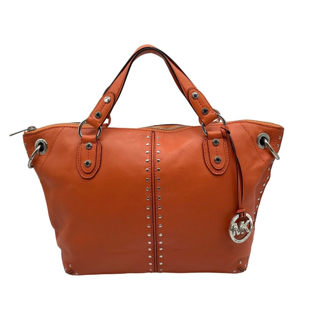 Michael Kors Tangerine Leather Astor Chain Convertible Satchel Bag